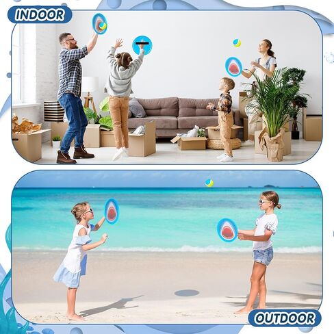 Threan 6 قطع من ألعاب القرش للرمي والالتقاط، مجموعة الكرة والالتقاط تتضمن 6 مجاذيف لصيد سمك القرش و3 كرات للرياضات الخارجية وألعاب الشاطئ وألعاب الشاطئ وألعاب التخييم وألعاب كرة المجداف للأطفال والأسرة in Kuwait