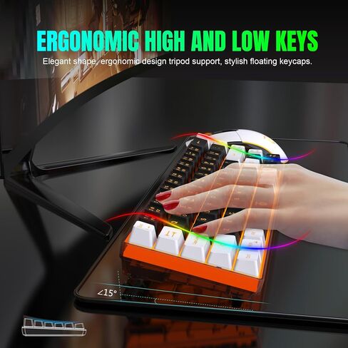 Snpurdiri 60% Wireless Gaming Keyboard and Mouse Combo, Black in Kuwait