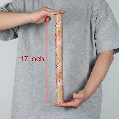 Aimyoo Farm Animals Kids Kraft Birthday Wrapping Paper Jumbo Roll, Baby Barn Animal Gift Wrap Paper 17 in x 32 ft in Saudi Arabia