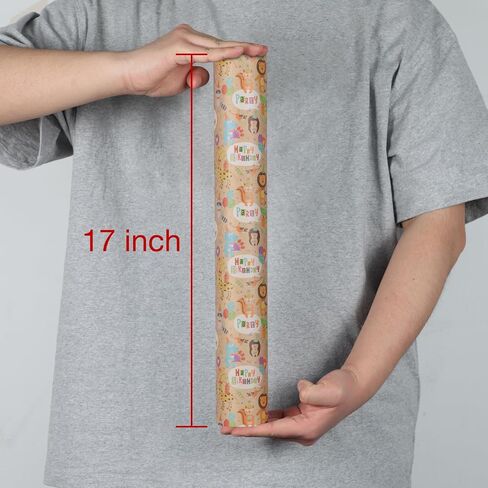 Aimyoo Farm Animals Kids Kraft Birthday Wrapping Paper Jumbo Roll, Baby Barn Animal Gift Wrap Paper 17 in x 32 ft in Saudi Arabia