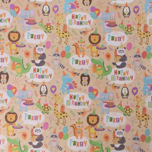 Aimyoo Farm Animals Kids Kraft Birthday Wrapping Paper Jumbo Roll, Baby Barn Animal Gift Wrap Paper 17 in x 32 ft in Saudi Arabia