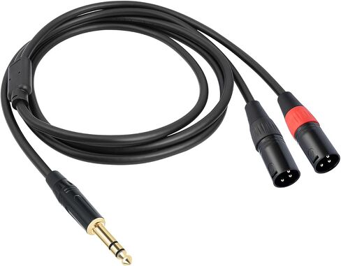 1/4 TRS إلى كابل توصيل ستيريو مزدوج XLR ذكر Y-Splitter 1/4 بوصة (6.35 مم) إلى 2 كابل توصيل XLR - 3.3 قدم/1 متر in Kuwait