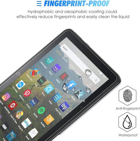 TANTEK [2-Pack Screen Protector for All-New Fire HD 8/HD 8 Plus/HD 8 Kids (10th gen, 2020 release),8-Inch,Tempered Glass Film,Ultra Clear,Anti Scratch,Bubble Free in Kuwait