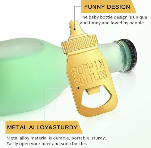 30 Pieces Baby Shower Bottle Opener Party Favor for Guest Popping Baby Bottle Shaped Opener Baby Girl Boy Birthday Wedding Gender Reveal Party Souvenirs Return Gifts (Blue) in Saudi Arabia