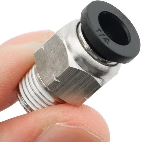 5PCS Push to Connect Fitting, 1/4'' Tube OD x 1/8'' NPT Thread Male Straight Pneumatic Air Fitting Push to Connect Fittings, Silver in Saudi Arabia