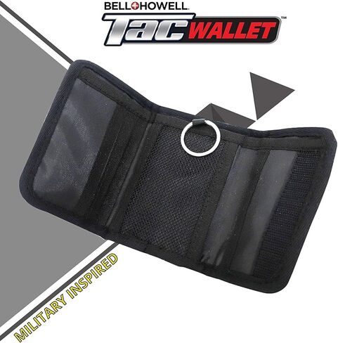 محفظة Bell + Howell Tac التكتيكية ثلاثية الطي رفيعة للرجال، مقاومة RFID، مقاومة للهب، محفظة أمان متعددة الأغراض - تحمل ما يصل إلى 5 بطاقات ائتمان كما تظهر على التلفزيون! in Kuwait