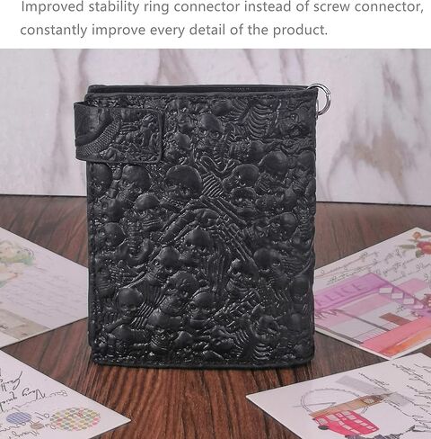 محفظة للرجال والنساء مع محفظة لراكبي الدراجات النارية بسلسلة من الجلد الطبيعي ثنائية الطي in Kuwait