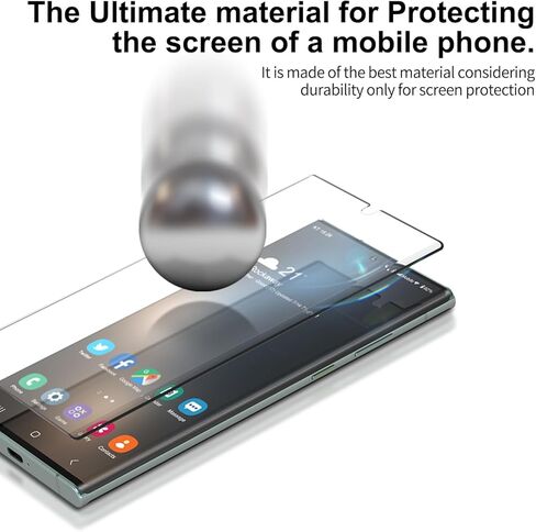 GOBUKEE متوافق مع Samsung Galaxy S22 Ultra / 23 Ultra Premium مرن PMMA واقي شاشة، أداة دليل التثبيت متضمنة، تغطية كاملة الحواف - عبوتان in Kuwait