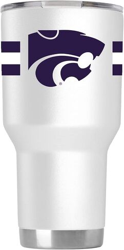كوب أبيض من Gametime Sidekicks Kansas State سعة 30 أونصة - مرخص رسميًا، 18/8 من الفولاذ المقاوم للصدأ، جدار مزدوج، معزول بالفراغ، شعارات مطبوعة بالأشعة فوق البنفسجية LED، بدون عرق، يبقى ساخنًا/باردًا - 360 التفاف in Saudi Arabia