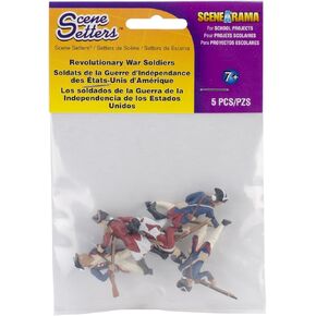 Woodland Scenics SP4454 1.5-Inch Scene Setters Figurine, Revolutionary War Soldiers, 5/Pack