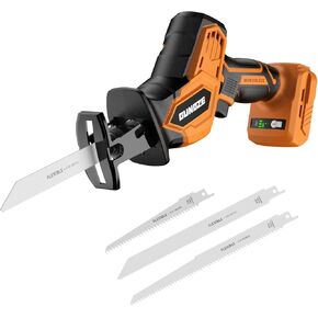 Cordless Reciprocating Saw for Milwaukee M18 Battery, 3 Variable Speed 0-3500 Brushless Recipro Saw, Tool-free Blade Change, 4 Saw Blade Potable Recipro Saw kit for Wood/Metal/PVC Cuts - Tool Only