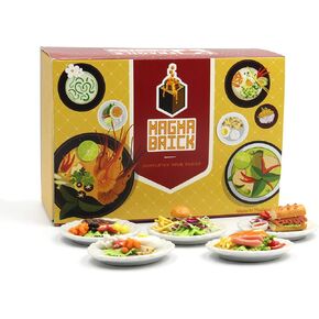 Lovely Mixed 5 Assorted Dollhouse Miniature Food,Tiny Food for Collectibles, Berger Breakfast and Beefsteak SalmonSteak