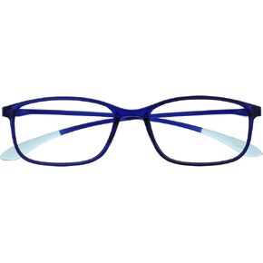 Opulize Ice Super Lightweight Reading Glasses Crystal Blue Womens Mens Spring Hinges R61-3 +1.00