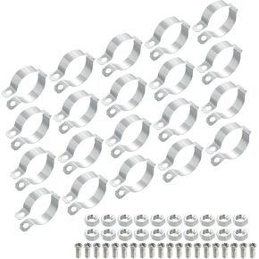 uxcell 20Pcs Pipe Clamps Fit for 2"(50mm) Pipe Rigid Bracket Pipe Strap Clamp Metal Split Ring Pipe Hanger Pipe Support for Pipe Tube