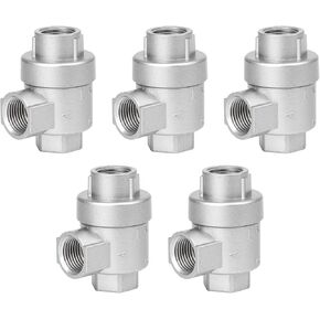 BQLZR Aluminum Quick Valve Pneumatic Pipe 1/2 BSPT Thread Way Pack of 5