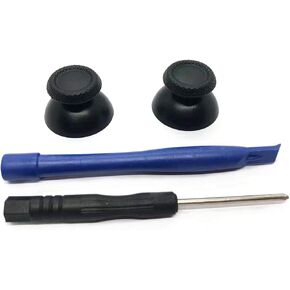 New Compatible 2PCS for Playstation 4 PS4 / PS4 Pro / PS4 Slim Controller Black Replacement 3D Joystick Thumb Sticks Hat