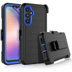 حافظة Njjex متينة لهاتف Samsung Galaxy A54 5G، حافظة لهاتف Galaxy A54 5G مع حافظة مشبك حزام، واقي شاشة مدمج عالي التحمل مقاوم للصدمات وغطاء هاتف صلب [برتقالي] in Kuwait