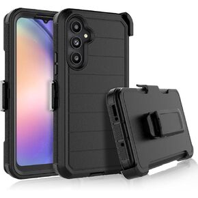 Njjex Rugged Case for Samsung Galaxy A54 5G, for Galaxy A54 5G Case with Belt Clip Holster, Built-in Screen Protector Heavy Duty Shockproof Locking Swivel Holster Kickstand Hard Phone Cover [Black]