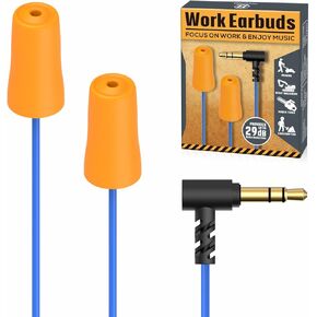 Hearprotek earplug Headphones for Work, Safety Foam Earbuds Headphones That Look Like earplugs for Hearing Protection Noise Isolation-Great for Work Shift, Construction, Lawn Mowing, Heavy Machinery