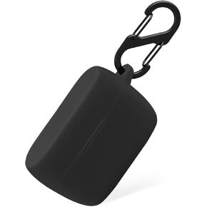 Geiomoo Silicone Case Compatible with Jabra Elite 5, Protective Cover with Carabiner (Black)