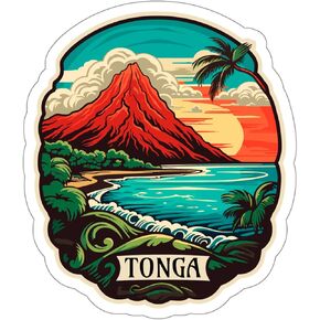 Tonga Sticker Adventure Souvenir Decal Vinyl Small Waterproof for Water Bottle Mug Passport Scrapbook Notebook Laptop Tumbler Skateboard Computer Phone 4"