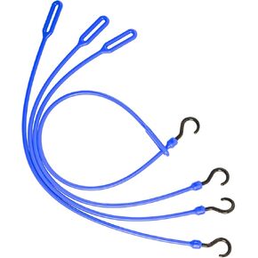 The Perfect Bungee 30" Heavy Duty Polyurethane Loop-End Bungee Cord, Made in USA, 4 Pack, Blue