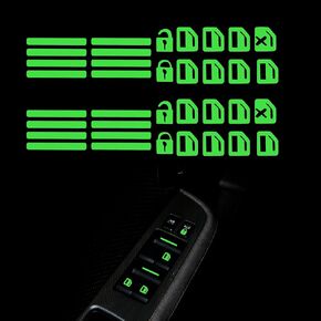TOMALL 2Pcs Control Switch Luminous Sticker for Car Outer Door Handle Button Switch Panel Night Safety Luminous Decals Glow in Dark Accessories for Car Window Door (Blue)