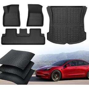 for Model 3 Floor Mats 2023 2022 2021 2020 2019 2018 2017,for Model 3 All Weather Floor Mats,for Model 3 Trunk Mat Cargo Liners for Model 3 Accessories Interior XPE Anti-Slip in Kuwait