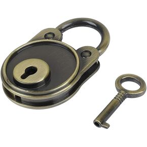 ZIANG 1pcs Vintage Bear Antique Style Mini Archaize Padlocks Key Lock with Key for Handbag Small Luggage Tiny Craft Diary Toy Box (Brass)