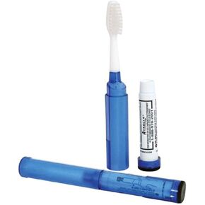Travel Toothbrush with Refillable Travel-Sized Toothpaste Tube and Protective Case - Toob Brush