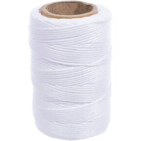Premium Household White Cotton Twine - Medium Weight - (200 Foot Spool)
