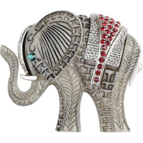 Alilang Antique Golden African Indian Clear Crystal Rhinestone Elephant Animal Fashion Pin Brooch