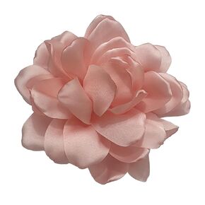 Large Camellia Satin Fabric Flower Brooch Pins Hairpin for Women,girls,ladies. (Khaki)