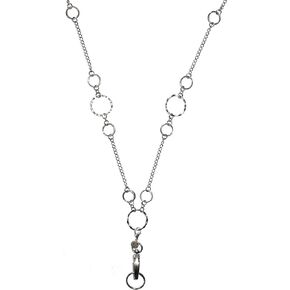 Adjustable Lanyard, Looks Like Jewelry Women's Stainless Steel Chain 36-24" ID Badge Card Holder Teacher Cruise Keys Keychain Phone