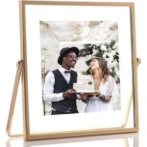 Lawrence Frames Metal Easel Float Picture Frame, 4x4, Black