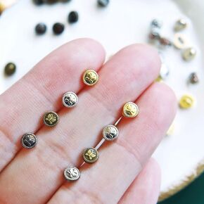 5mm/0.2" Super Tiny Butterfly Round Shank Buttons, Doll Mini Buttons, Doll Blouse Shirt Overcoat Buttons, Doll Sewing Craft Supplies, in 4 Colors (10pcs)