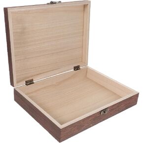 Homoyoyo 1 PC Wooden Storage Box Vintage Decor Container with Lid Small Storage Container Wooden Keepsake Box Wooden Trinket Box Rustic Jewelry Box Vintage Jewelry Case Wooden Storage Chest