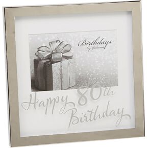 80th Silverplated Edge Box Frame 6 x 4