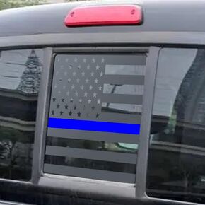 Vinyl American Flag Decal, Matte Black for Ford F150 F250 F350 2004-2014 Rear Window Sticker, Waterproof Car Truck Glass Decals