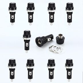 Panel Mount Screw Cap Fuse Holder Hole Plug Case 6X30mm Glass Tube Fuse for Radio Auto Stereo (10pcs) 6x30mm