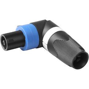 QIANRENON 90° Angle NL4FC Speakon Audio Connector 4Pin Speakon Right Angle Male NL4 Adapter High Power 4 Pole Speaker Twist Lock Plug, for Neutrik NL4FC NL4FX NLT4X NL2FC Amplifier
