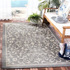 SAFAVIEH Courtyard Collection Accent Rug - 2' x 3'7", Blue & Natural Indoor/Outdoor & Washable, Ideal for High Traffic Areas in Patio, Backyard, Mudroom, Entryway, Doormat (CY2098-3103-2)