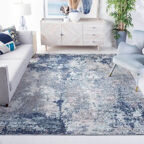 SAFAVIEH Aston Collection Area Rug - 9' x 12', Ivory & Grey, Modern Abstract Design, Non-Shedding & Easy Care, Ideal for High Traffic Areas in Living Room, Bedroom (ASN710A)