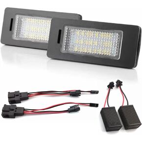 LED License Plate Lights for Audi A1 A4 A5 A6 A7 B8 Q5 S5 RS5 TT TTRS Avant Allroad Sportback, 24SMD Xenon White, Come with Decoder Error Free, 4G0943021A 8T0943021