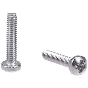 Yinpecly M2 x 10mm Machine Screws Pan Phillips Cross Head Screw 304 Stainless Steel Fasteners Bolts Silver Gray 100Pcs
