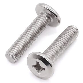 Glvaner (25 pcs) M6-1.0 x 30mm Binding Screws, Flat Round Head Phillips Drive Machine Screw 304 Stainless Steel 18-8 Full Thread, Furniture Screw Connection Bolt Screw