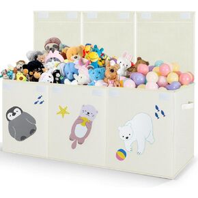 Toy Storage Box with Lid,Extra Large Toy Box Chest Bin Organizer Basket with Dividers for Toddlers,Kids,Boys,Girls,Living Room Area (Beige Astronaut)