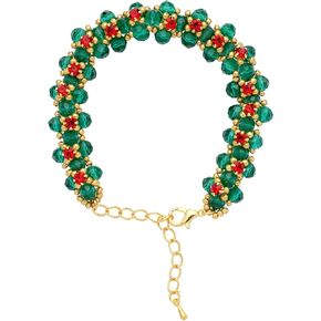Crystal Bracelet: Clover Christmas Tree Design, Luxurious Jewelry, Ideal Gift for Classmates - Shiny, Colorful, Perfect for Christmas, Back to School, Graduation, Surfing, Beach, Travel