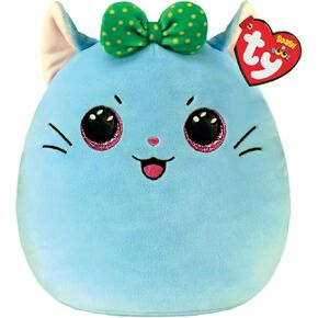Ty Squish A Boo Kirra - Blue Cat with Bow - 10"