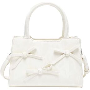 Beatfull Cute Bow Purse Small Top Handle Crossbody Handbags for Women Trendy Leather Square Shoulder Bag Y2K